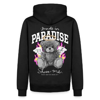 Ours Fabriqué au Paradis - Sweat à capuche Premium bio Homme - noir - Dos - Nico (187cm)
