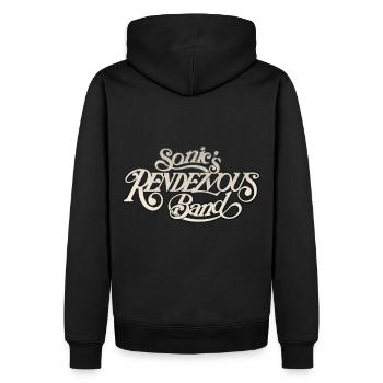 Rendezvous Band - Men’s Premium Organic Hoodie - black - Back - Nico (187cm)