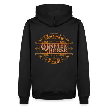 Best breeding Quarter Horse is my life QH - Sweat à capuche Premium bio Homme - noir - Dos - Nico (187cm)