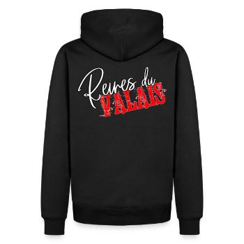 Vache d'hérens, eringer ,Reines du Valais - Sweat à capuche Premium bio Homme - noir - Dos - Nico (187cm)