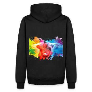 Highland Cattle - Männer Premium Bio Hoodie - Schwarz - Hinten - Nico (187cm)