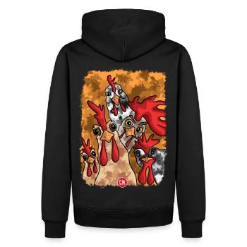 hen Lepsze jajko dzisiaj niż jutro kurczak - Men’s Premium Organic Hoodie - black - Back - Nico (187cm)