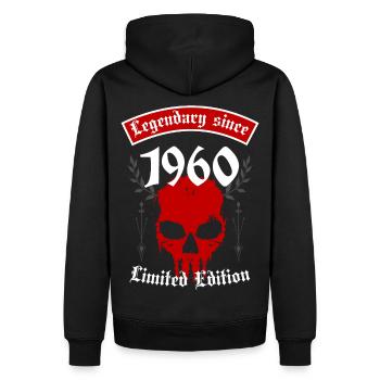 Legende seit 1960 - Männer Premium Bio Hoodie - Schwarz - Hinten - Nico (187cm)