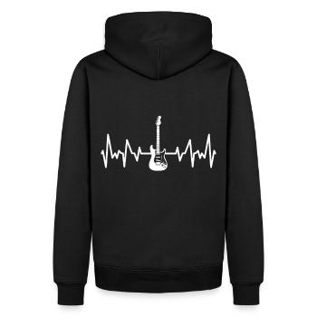 E-Gitarre - Männer Premium Bio Hoodie - Schwarz - Hinten - Nico (187cm)