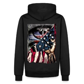 Conception pour les employés de l’église à l’américaine - Sweat à capuche Premium bio Homme - noir - Dos - Nico (187cm)