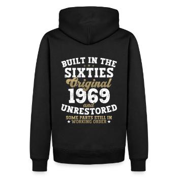 Built in the sixties 1969 53. Geburtstag Herren - Männer Premium Bio Hoodie - Schwarz - Hinten - Nico (187cm)