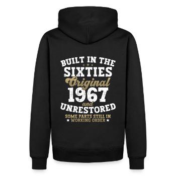 Built in the sixties 1967 55. Geburtstag Herren - Männer Premium Bio Hoodie - Schwarz - Hinten - Nico (187cm)