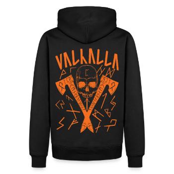 Valhalla Runes - Männer Premium Bio Hoodie - Schwarz - Hinten - Nico (187cm)