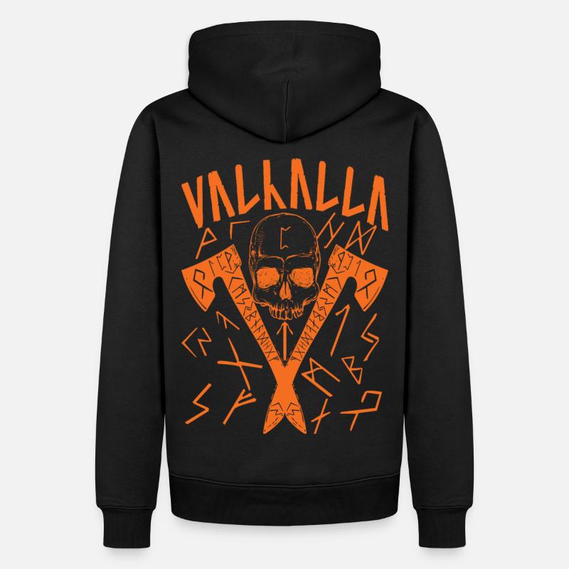 Valhalla Runes - Männer Premium Bio Hoodie - Schwarz