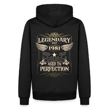 Légendaire depuis 1981 41ème cadeau d’anniversaire Génial - Sweat à capuche Premium bio Homme - noir - Dos - Nico (187cm)