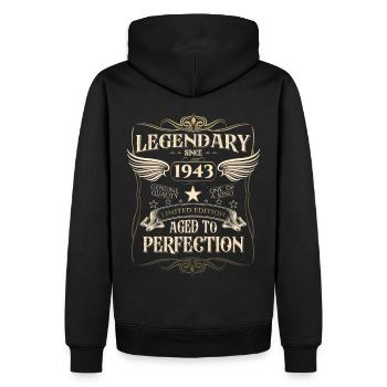 Légendaire depuis 1943 cadeau de 79ème anniversaire Génial - Sweat à capuche Premium bio Homme - noir - Dos - Nico (187cm)