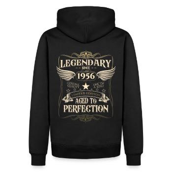 Legendär seit 1956 66. Geburtstag Geschenk Awesome - Männer Premium Bio Hoodie - Schwarz - Hinten - Nico (187cm)