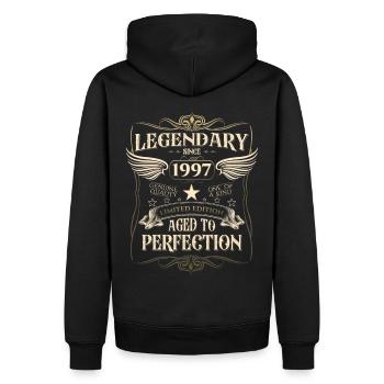 Legendär seit 1997 25. Geburtstag Geschenk Awesome - Männer Premium Bio Hoodie - Schwarz - Hinten - Nico (187cm)