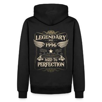 Legendär seit 1996 26. Geburtstag Geschenk Awesome - Männer Premium Bio Hoodie - Schwarz - Hinten - Nico (187cm)