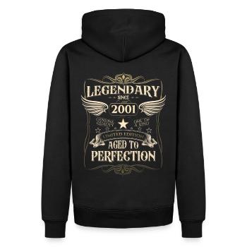 Légendaire depuis 2001 21ème cadeau d’anniversaire Génial - Sweat à capuche Premium bio Homme - noir - Dos - Nico (187cm)