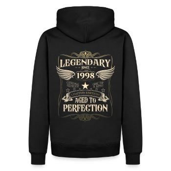 Légendaire depuis 1998 cadeau de 24ème anniversaire Génial - Sweat à capuche Premium bio Homme - noir - Dos - Nico (187cm)