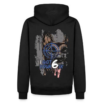 Conception de chien – Chien policier Chien de sport - Sweat à capuche Premium bio Homme - noir - Dos - Nico (187cm)
