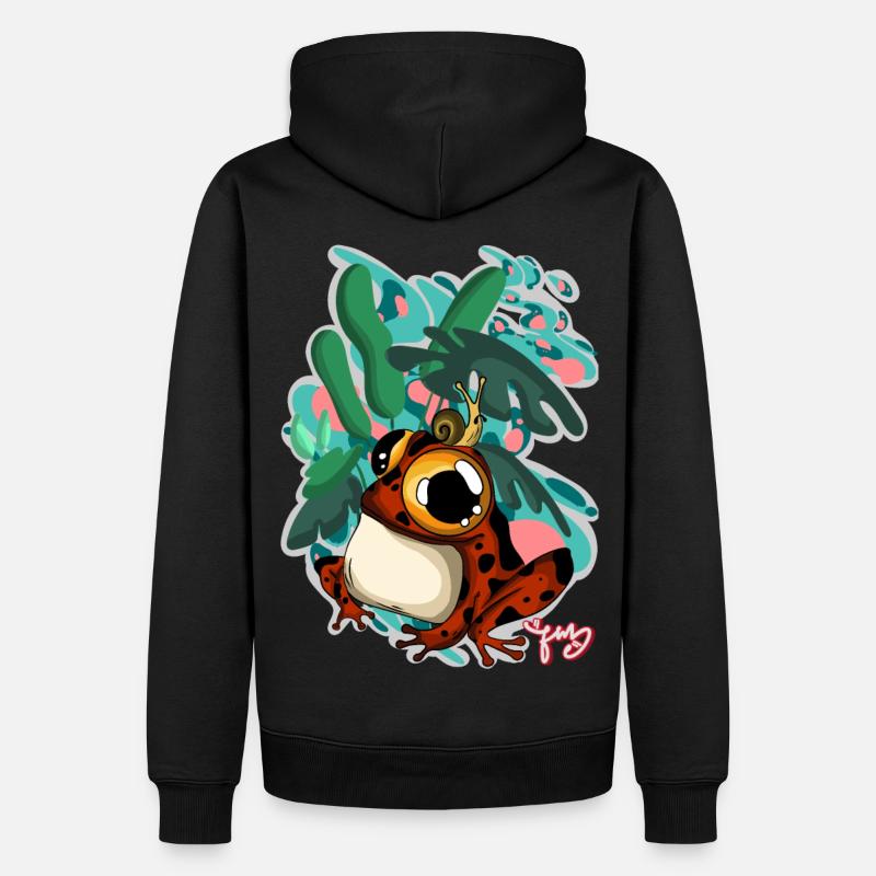 Frosch - Männer Premium Bio Hoodie - Schwarz