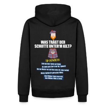 Unter'm Kilt - Männer Premium Bio Hoodie - Schwarz - Hinten - Nico (187cm)
