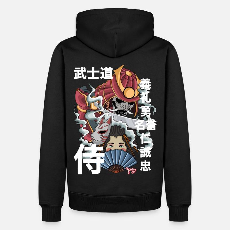 samouraï - Sweat à capuche Premium bio Homme - noir