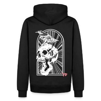 Skull - Men’s Premium Organic Hoodie - black - Back - Nico (187cm)