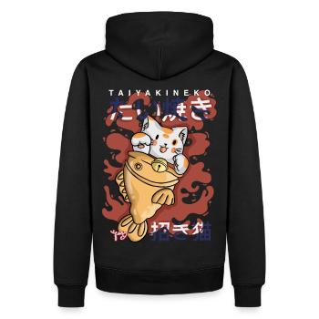 TAIYAKINEKO - Men’s Premium Organic Hoodie - black - Back - Nico (187cm)