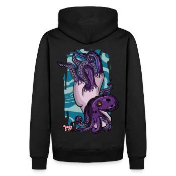 OCTOPUS - Men’s Premium Organic Hoodie - black - Back - Nico (187cm)