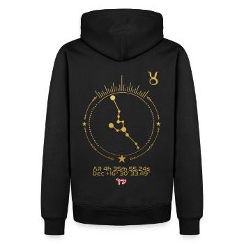 TAURUS - Men’s Premium Organic Hoodie - black - Back - Nico (187cm)