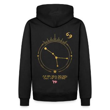 CANCER - Men’s Premium Organic Hoodie - black - Back - Nico (187cm)