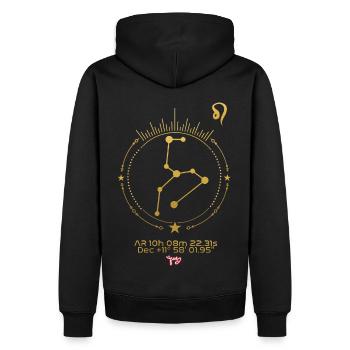 LEO - Men’s Premium Organic Hoodie - black - Back - Nico (187cm)