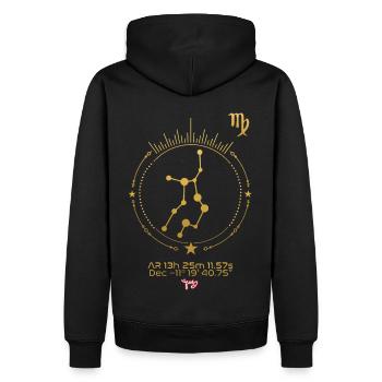 JUNGFRAU - Männer Premium Bio Hoodie - Schwarz - Hinten - Nico (187cm)