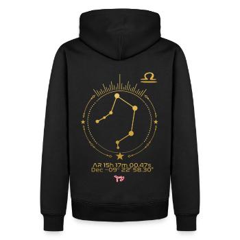 POUNDS - Men’s Premium Organic Hoodie - black - Back - Nico (187cm)