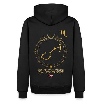SCORPION - Sweat à capuche Premium bio Homme - noir - Dos - Nico (187cm)
