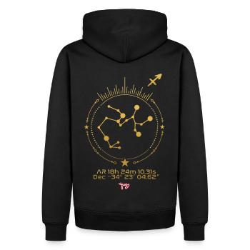 SAGITARIUS - Männer Premium Bio Hoodie - Schwarz - Hinten - Nico (187cm)