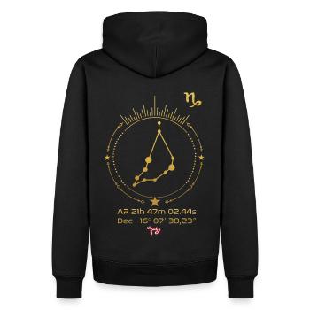 CAPRICORN - Men’s Premium Organic Hoodie - black - Back - Nico (187cm)