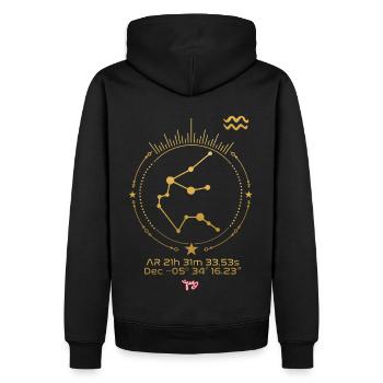 WASSERMANN - Männer Premium Bio Hoodie - Schwarz - Hinten - Nico (187cm)