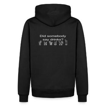 Did somebody say drinks? - Men’s Premium Organic Hoodie - black - Back - Nico (187cm)