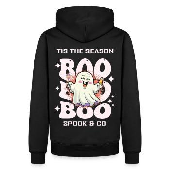 Halloween Geist - Männer Premium Bio Hoodie - Schwarz - Hinten - Nico (187cm)