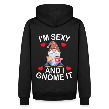 Sexy et je gnome ça - Sweat à capuche Premium bio Homme - noir - Dos - Nico (187cm)