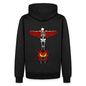 Skeleton - Männer Premium Bio Hoodie - Schwarz - Hinten - Nico (187cm)