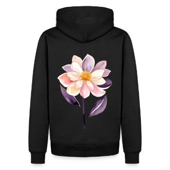 fleur B - Sweat à capuche Premium bio Homme - noir - Dos - Nico (187cm)