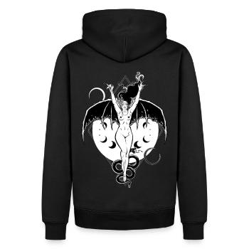 Bat Girl - Men’s Premium Organic Hoodie - black - Back - Nico (187cm)