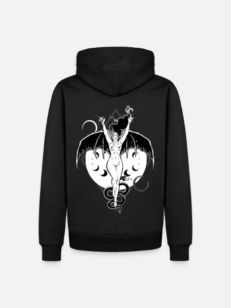 Fledermausmädchen - Männer Premium Bio Hoodie - Schwarz