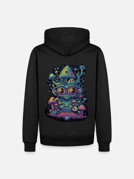 Trippy Alien - Men’s Premium Organic Hoodie - black