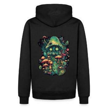 Trippy Alien - Sweat à capuche Premium bio Homme - noir - Dos - Nico (187cm)