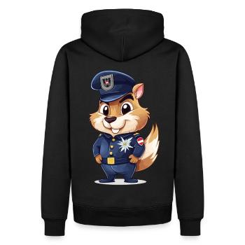 Police Policier Policier Chipmunk Motif - Sweat à capuche Premium bio Homme - noir - Dos - Nico (187cm)