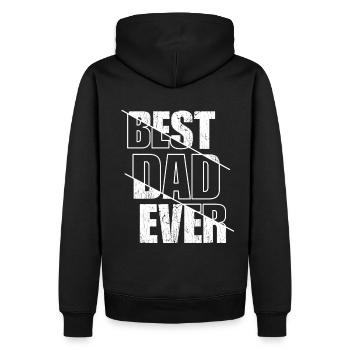 Meilleur papa de tous les temps - Sweat à capuche Premium bio Homme - noir - Dos - Nico (187cm)