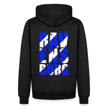 Ravensburg Oberschwaben Heimatstadt Geschenkidee - Männer Premium Bio Hoodie - Schwarz - Hinten - Nico (187cm)