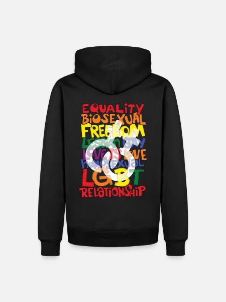 LGBTQ Lesben Schwule - Männer Premium Bio Hoodie - Schwarz