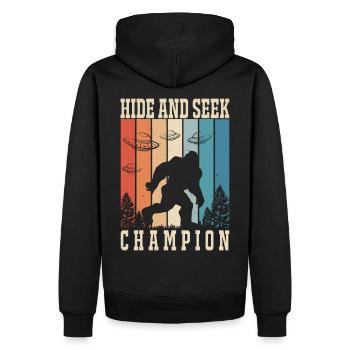 Bigfoot Ufo Hide And Seek Champion - Sweat à capuche Premium bio Homme - noir - Dos - Nico (187cm)